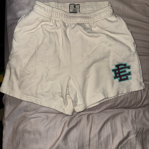 White Athletic Shorts with Logo